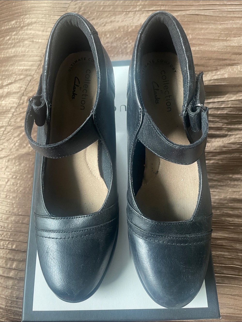 Clarks Black Mary Jane Comfort Heels